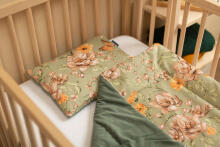 VELVET COT SET SQUARE GREEN