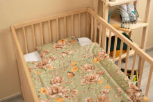 VELVET COT SET SQUARE GREEN