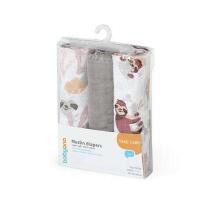 348/10 MUSLIN DIAPERS, 3 PCS, GRAY