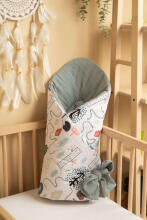 BABY NEST CONE WRAP EMERALD HEDGEHOGS 75x75