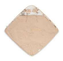 MUSLIN CARRY-COT SWADDLE BLANKET - BROWN COPS