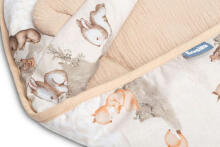MUSLIN CARRY-COT SWADDLE BLANKET - BROWN COPS