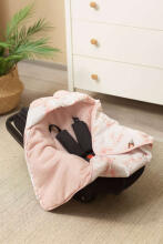 MUSLIN CARRY-COT SWADDLE BLANKET - FAIRY PINK