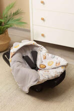 MUSLIN CARRY-COT SWADDLE BLANKET - ZODIAC GREY