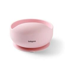 1481/02 SILICONE BOWL WITH SUCTION CUP, PINK