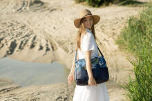 ECO LEATHER stroller BAG BLUE PARROTS 