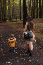 ECO LEATHER stroller BAG BLUE PARROTS 