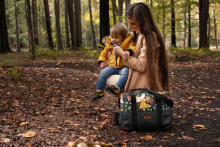ECO LEATHER stroller BAG BLUE PARROTS 