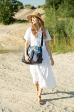 ECO LEATHER stroller BAG BLUE PARROTS 