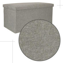 Ikonka Art.KX4619 Folding pouffe with storage compartment grey large 76x38x38cm