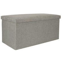 Ikonka Art.KX4619 Folding pouffe with storage compartment grey large 76x38x38cm