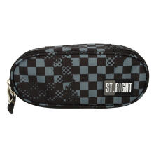 Ikonka Art.KX3758_1 Stiffened sachet pencil case with flap checkerboard