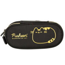 Ikonka Art.KX3764 Padded sachet pencil case with flap Pusheen Gold