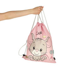 Ikonka Art.KX3768_2 Children's shoe bag mouse pink