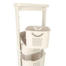 Ikonka Art.KX3984_1 Mobile triple dirty clothes hamper