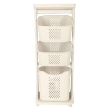 Ikonka Art.KX3984_1 Mobile triple dirty clothes hamper