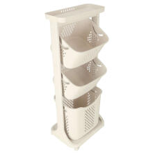 Ikonka Art.KX3984_1 Mobile triple dirty clothes hamper