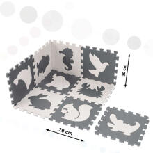 Bebe Basic Puzzle Art.KX5207_1  Foam puzzle mat for children 9 el. black-ecru