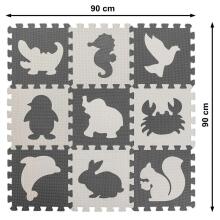 Bebe Basic Puzzle Art.KX5207_1  Foam puzzle mat for children 9 el. black-ecru