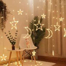 Ikonka Art.KX4279 LED moon curtain lights star 2.5m 138 warm without