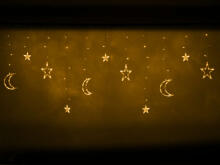 Ikonka Art.KX4279 LED moon curtain lights star 2.5m 138 warm without