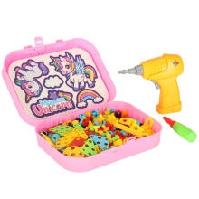 Ikonka Art.KX3736_3 Building blocks in a case + unicorn screwdriver