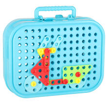 Ikonka Art.KX3736_1 Construction bricks in a suitcase + screwdriver fire brigade po