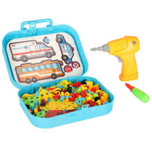 Ikonka Art.KX3736_1 Construction bricks in a suitcase + screwdriver fire brigade po
