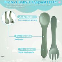 La Bebe™ Basic  Silicone Fork Art.169083 Misty Green