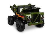 BATTERY VEHICLE TOY TIPPER TRUCK TANK GREEN