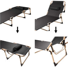 Ikonka Art.KX3910 Tourist folding field bed 198 cm dark grey