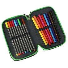Ikonka Art.KX3760_3 Tri-fold pencil case with accessories Pixel Cubes