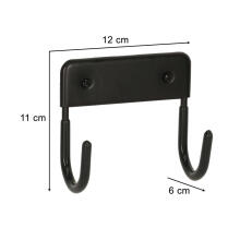 Ikonka Art.KX3848 Double metal hook load capacity 15kg black