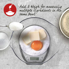 Salter 1024 SVDR14 Electronic Kitchen Scales with Dual Pour Mixing Bowl silver