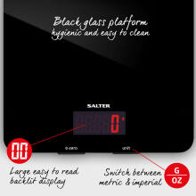 Salter 1150 BKDR 5kg Glass Electronic Kitchen Scales - Black