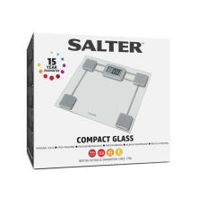Salter 9081 SV3R Toughened Glass Compact Electronic Bathroom Scale