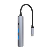 Tellur 4in1 USB-C 3.1 Hub Aluminum, Grey