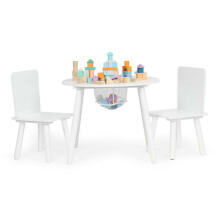 Белый детский стол с двумя стульями детская мебель Ecotoys set