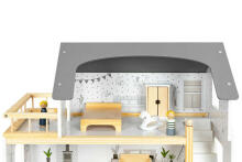 Кукольный домик с набором из 17 деревянных предметов ECOTOYS