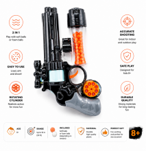 Toi Toys Pistol Art.172220 2-in-1 Soft Ball Toy Blaster