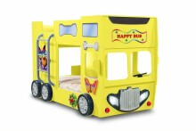 Plastiko Happy Bus Art.17541 Dviaukštė vaikų lova Autobusas ir čiužinys 190x90 cm