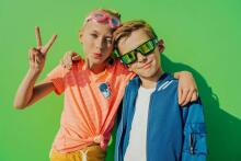 Laser Lime Electric 80's Swim goggles, Bling2O