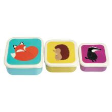 Set Of 3 Rusty Fox And Friends Snack Boxes, Rex London