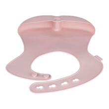 b.box Roll-up silicone bib with an open pocket - a soft bib for children and babies, Blush