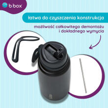 Insulated Flip Top Bottle – stainless steel, 1l thermos Deep Space, b.box