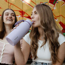 Insulated Flip Top Bottle – stainless steel, 1l thermos Lilac Love, b.box