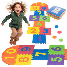 Bebe Basic Puzzle Art.180066 Multifunctional floor puzzle mat with numbers and shapes, 10 pieces