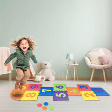 Bebe Basic Puzzle Art.180066 Multifunctional floor puzzle mat with numbers and shapes, 10 pieces
