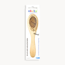 Akuku Wooden Brush Natural Art.A0669  Koka matu suka ar dabīgiem sariņiem