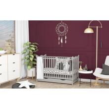 Kiddos Julia Art.191495 White Baby cot with drawer, 120x60 cm